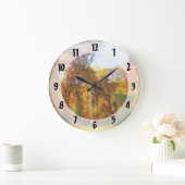 秋の木の列 ラージ壁時計 (ホーム)