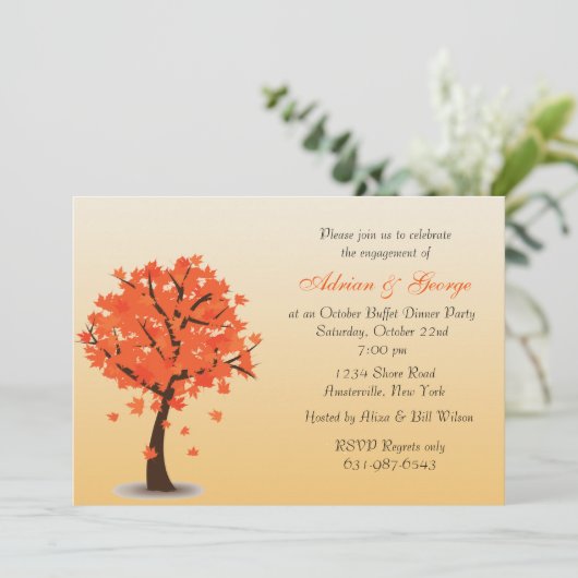 秋の木の招待状 招待状 (スタンド正面)