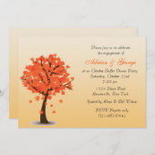 秋の木の招待状 招待状 (正面/裏面)