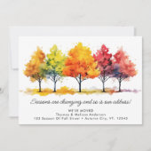 秋の木の新しい住所引っ越しました秋移動 案内状 (正面)