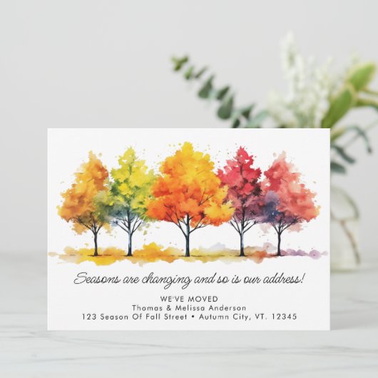 秋の木の新しい住所引っ越しました秋移動 案内状 (スタンド正面)