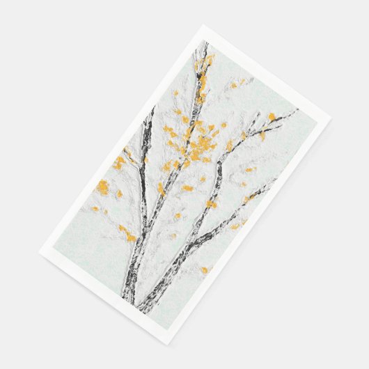 秋の木の枝と黄色の紅葉 (コーナー)