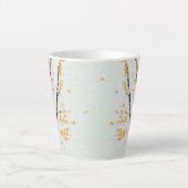 秋の木の枝と黄色の紅葉 カフェラテマグ (正面)