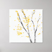 秋の木の枝と黄色の紅葉 キャンバスプリント (正面)
