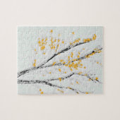 秋の木の枝と黄色の紅葉 ジグソーパズル (横)