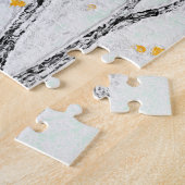 秋の木の枝と黄色の紅葉 ジグソーパズル (側面)