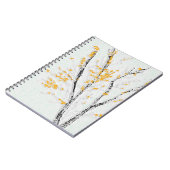 秋の木の枝と黄色の紅葉 ノートブック (左側)