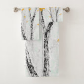 秋の木の枝と黄色の紅葉 バスタオルセット (インサイチュ)