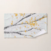 秋の木の枝と黄色の紅葉 バスタオルセット (ハンドタオル)