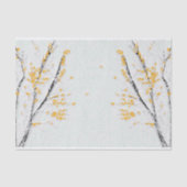 秋の木の枝と黄色の紅葉 薄葉紙 (正面)