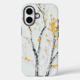 秋の木の枝と黄色の紅葉 iPhone 16ケース