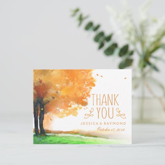 秋の木の秋ありがとうMatching PostCard ポストカード (スタンド正面)