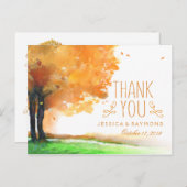 秋の木の秋ありがとうMatching PostCard ポストカード (正面/裏面)