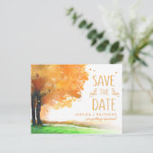 秋の木の秋日付の一致PostCardを保存 案内ポストカード (スタンド正面)