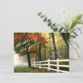 秋の木の紅葉の塀の結婚式招待状 招待状 (スタンド正面)