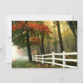 秋の木の紅葉の塀の結婚式招待状 招待状 (裏面)