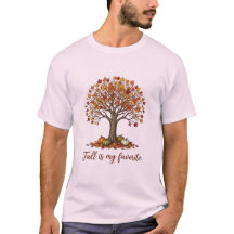 秋の木の落ち葉が大好きなTシャツ