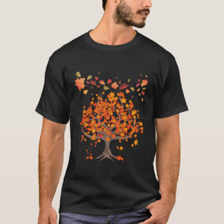 秋の木の葉自然フォレスト秋 Tシャツ