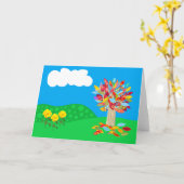 秋の木の誕生日カード(Jo Images) カード (黄色い花)