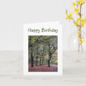 秋の木の誕生日 カード (黄色い花)