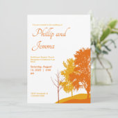 秋の木シルエット結婚式招待状 招待状 (スタンド正面)