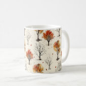 秋の木シンプル々プリント秋の美学 コーヒーマグカップ (正面右)