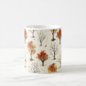 秋の木シンプル々プリント秋の美学 コーヒーマグカップ (中央)