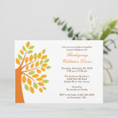 秋の木スタイリッシュの感謝祭招待状 招待状 (スタンド正面)