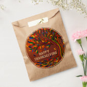 秋の木パーソナライズされた幸せ感謝祭パーティー フェイバーバッグ (封をした状態)