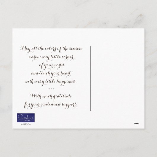 秋の木ビジネス感謝祭はがき シーズンポストカード (裏面)