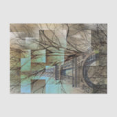 秋の木フランスの枝パリエッフェルタワー 薄葉紙 (正面)