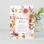 秋の木モダン々感謝祭招待状 招待状 (スタンド正面)