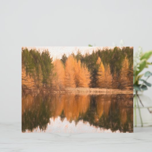 秋の木レイクオレンジ秋をテーマにしたスケッチアート (スタンド正面)