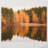 秋の木レイクオレンジ秋をテーマにしたスケッチアート (正面)