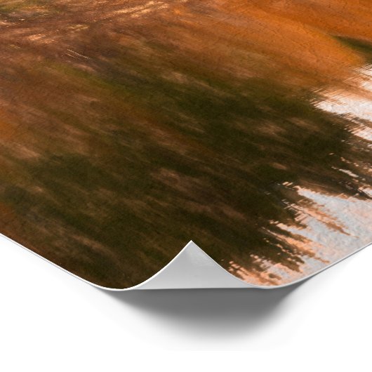 秋の木レイクオレンジ秋をテーマにしたスケッチアート ポスター (角)