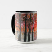 秋の木大きい15のoz。 コーヒー・マグ マグカップ (正面左)
