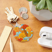 秋の木柄秋の葉 キーホルダー