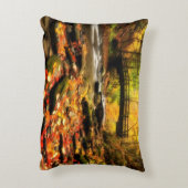 秋の木橋そして入り江 アクセントクッション (裏面(縦))