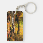 秋の木橋そして入り江 キーホルダー (裏面)