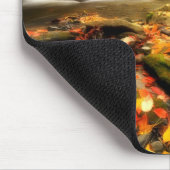 秋の木橋そして入り江 マウスパッド (コーナー)