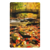 秋の木橋そして入り江 ミニクリップボード (裏面)