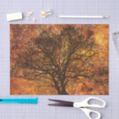 秋の木素朴のデコパージュ背景 薄葉紙 (クラフト)