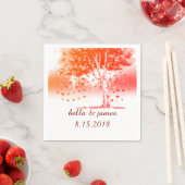 秋の木素朴秋の結婚式紙ナプキンス スタンダードカクテルナプキン (インサイチュ)