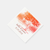 秋の木素朴秋の結婚式紙ナプキンス スタンダードカクテルナプキン (角)