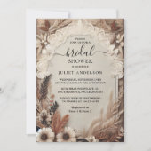秋の木製ペーパー リサイクル紙のウェディングシャワー 招待状 (正面)