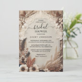 秋の木製ペーパー リサイクル紙のウェディングシャワー 招待状 (スタンド正面)