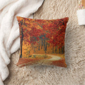 秋の木道 クッション (ブランケット)