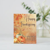 秋の木1クロニクル16:34ハッピー感謝祭 シーズンポストカード (スタンド正面)