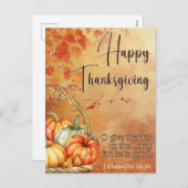 秋の木1クロニクル16:34ハッピー感謝祭 シーズンポストカード (正面/裏面)