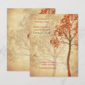 秋の木 ウェディング返信カード 出欠カード (正面/裏面)